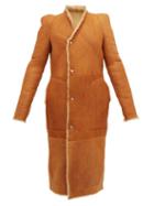 Matchesfashion.com Rick Owens - Slit Cuff Panelled Shearling Coat - Womens - Tan