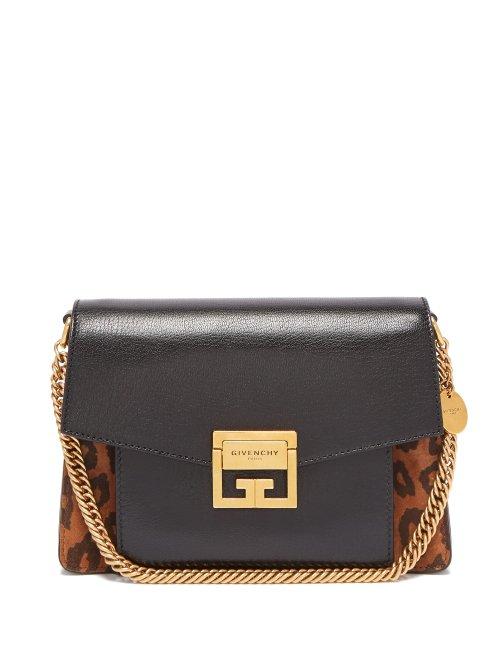 Matchesfashion.com Givenchy - Gv3 Mini Suede And Leather Cross Body Bag - Womens - Leopard