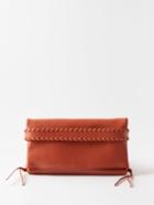 Chlo - Mony Whipstitched Leather Clutch Bag - Womens - Tan