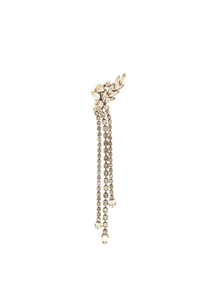 Saint Laurent Crystal-embellished Clip-on Single Earring