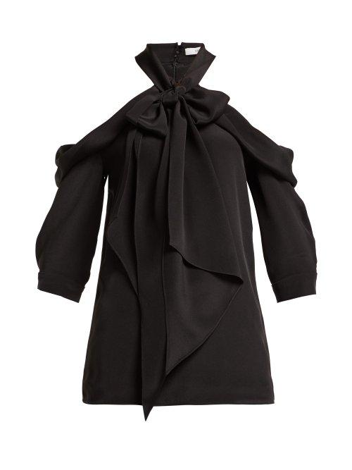 Matchesfashion.com Erdem - Elin Pussy Bow Silk Top - Womens - Black