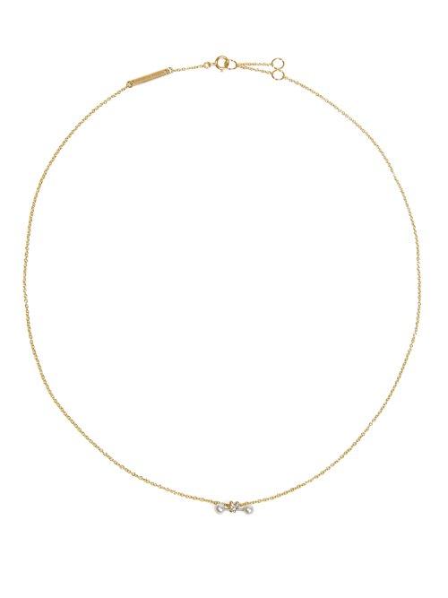 Matchesfashion.com Delfina Delettrez - Diamond, Pearl & 18kt Gold Necklace - Womens - Yellow Gold