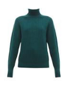 Matchesfashion.com Officine Gnrale - Amanda Roll Neck Ribbed Lambswool Sweater - Womens - Dark Green