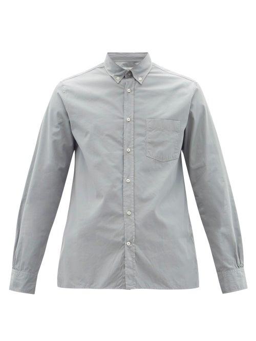 Mens Rtw Officine Gnrale - Arsene Cotton-poplin Shirt - Mens - Light Grey