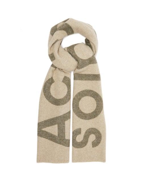 Matchesfashion.com Acne Studios - Toronty Intarsia Wool Blend Scarf - Womens - Green