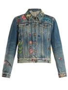 Gucci Floral-embroidered Denim Jacket