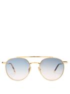 Matchesfashion.com John Dalia - Elvis Round Frame Sunglasses - Womens - Gold Multi