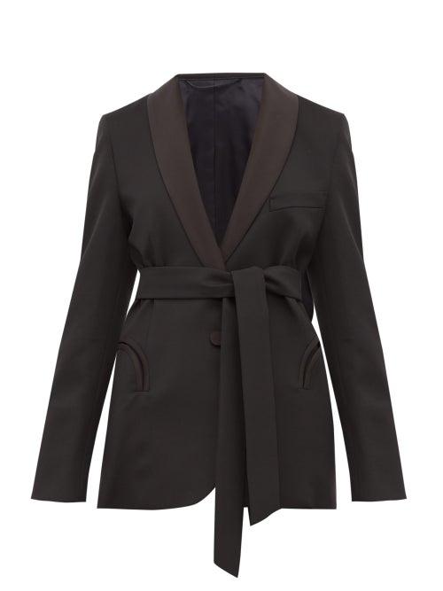 Matchesfashion.com Blaz Milano - Everyday Waist Tie Wool Blazer - Womens - Black