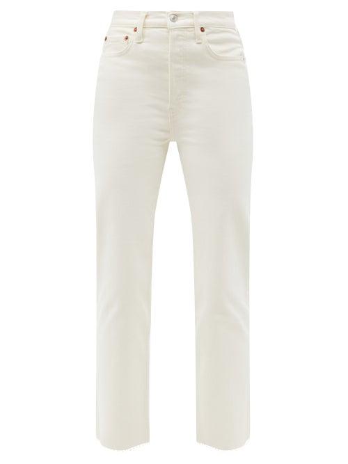 Matchesfashion.com Re/done - 70s Stove Pipe High-rise Straight-leg Jeans - Womens - Cream