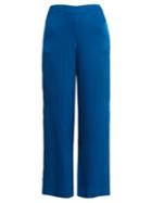 Roland Mouret Glover Wide-leg Hammered Silk-satin Trousers