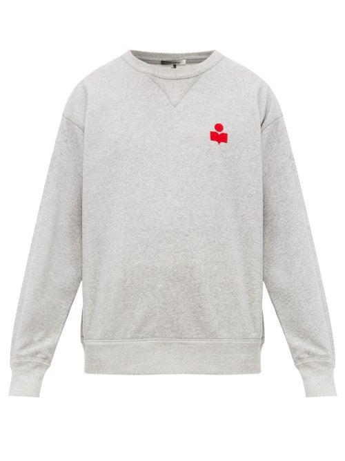 Matchesfashion.com Isabel Marant - Mike Cotton Blend Sweatshirt - Mens - Dark Grey