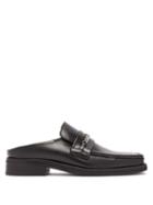 Matchesfashion.com Martine Rose - Curb-chain Square-toe Leather Mules - Womens - Black