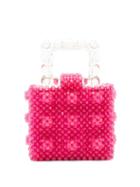 Matchesfashion.com Shrimps - Maud Squared Top-handle Beaded Handbag - Womens - Pink