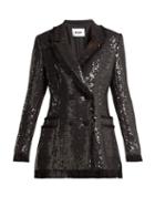Matchesfashion.com Msgm - Sequin Cotton Blend Tweed Blazer - Womens - Black