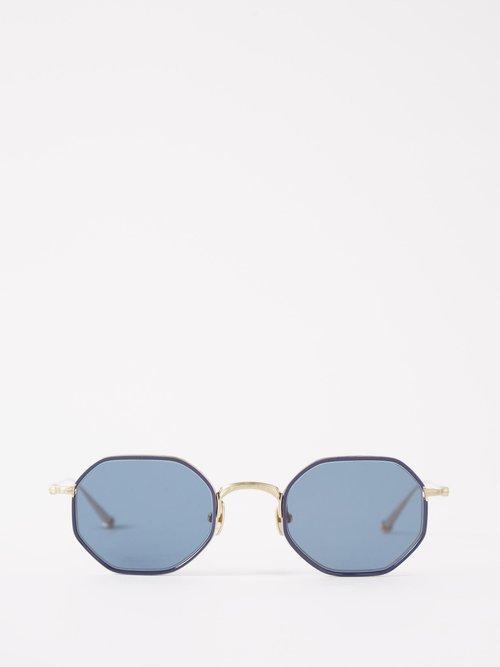Matsuda - Hexagonal Titanium Sunglasses - Mens - Navy