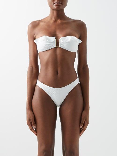 Melissa Odabash - Maine Ruffled U-ring Bandeau Bikini Top - Womens - White
