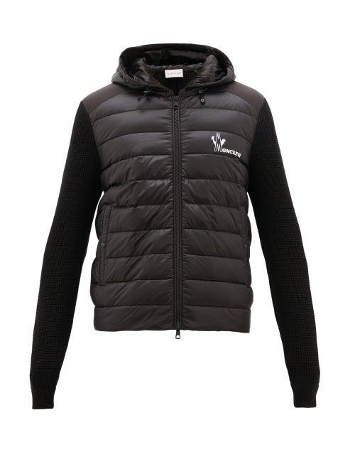 Matchesfashion.com Moncler - Knitted-panel Down-filled Shell Jacket - Mens - Black