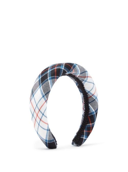Matchesfashion.com Shrimps - Melette Checked Headband - Womens - Cream Multi