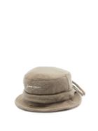 Matchesfashion.com Jacquemus - Logo-embroidered Wool-boucl Bucket Hat - Mens - Light Grey