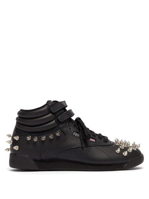 Matchesfashion.com Junya Watanabe - X Reebok Studded Leather High Top Trainers - Womens - Black