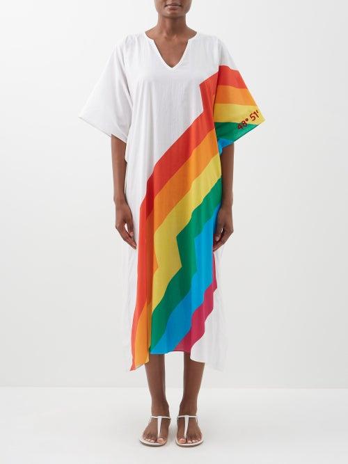 Kilometre Paris - Voyager Cotton-khadi Kaftan - Womens - White Multi