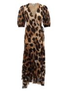 Matchesfashion.com Ganni - Leopard-print Wrap Mesh Dress - Womens - Leopard