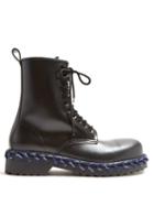 Matchesfashion.com Balenciaga - Leather Boots With Lacing Detail - Mens - Black