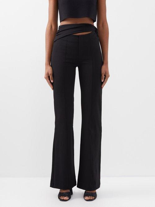 Gauge81 - Afega Wrap-waist Stretch-jersey Trousers - Womens - Black