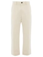 Matchesfashion.com Studio Nicholson - Bill Cropped Cotton Twill Trousers - Mens - Cream