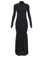 Petar Petrov - Annick High-neck Shirred Silk-crepe Dress - Womens - Black