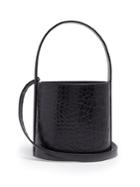 Staud Bissett Crocodile-effect Leather Bucket Bag