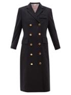 Matchesfashion.com Thom Browne - Double Breasted Tricolour Trim Cashmere Coat - Womens - Navy
