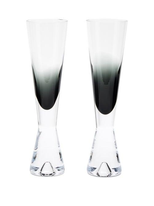 Tom Dixon - Set Of Two Tank Ombr Champagne Glasses - Mens - Black
