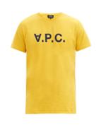 Matchesfashion.com A.p.c. - Vpc Logo-flocked Cotton T-shirt - Mens - Dark Yellow