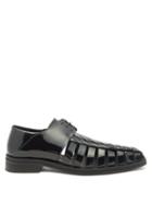 Matchesfashion.com Martine Rose - Cutout Patent-leather Derby Shoes - Mens - Black