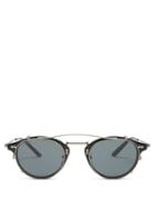 Matchesfashion.com Gucci - Detachable Lens Round Frame Acetate Sunglasses - Mens - Black