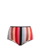 Matchesfashion.com Solid & Striped - The Brigitte Striped Bikini Briefs - Womens - Multi Stripe