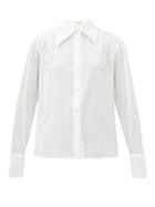 Matchesfashion.com Saint Laurent - Oversized-collar Silk-georgette Shirt - Womens - White