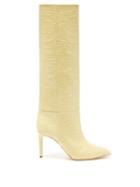 Paris Texas - Crocodile-effect Leather Knee-high Boots - Womens - Cream