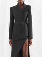Alexander Mcqueen - Asymmetric Barathea Jacket - Womens - Black