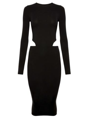 Wolford X Amina Muaddi - Cutout Long-sleeve Jersey Dress - Womens - Black