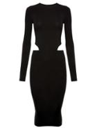 Wolford X Amina Muaddi - Cutout Long-sleeve Jersey Dress - Womens - Black