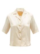 Matchesfashion.com S.a.r.k - Pill-button Silk-satin Shirt - Womens - Cream