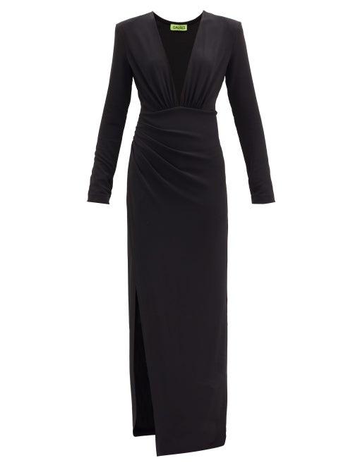 Matchesfashion.com Gauge81 - Kirov Plunge-neck Crepe-jersey Maxi Dress - Womens - Black
