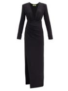 Matchesfashion.com Gauge81 - Kirov Plunge-neck Crepe-jersey Maxi Dress - Womens - Black