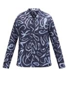 Matchesfashion.com Commas - Octopus-print Camp-collar Silk-blend Shirt - Mens - Navy Multi
