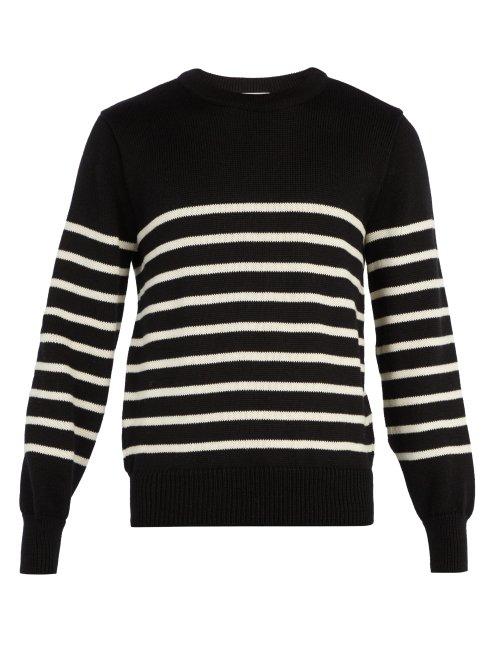 Matchesfashion.com Ami - Striped Wool Knit Sweater - Mens - Black Multi