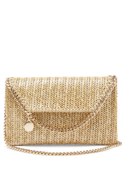 Matchesfashion.com Stella Mccartney - Falabella Small Raffia Shoulder Bag - Womens - Gold
