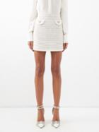 Alessandra Rich - Two-pocket Tweed Mini Skirt - Womens - White
