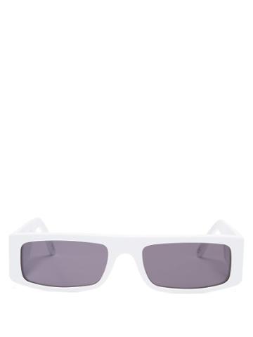 Matchesfashion.com Andy Wolf - Hume Rectangular Acetate Sunglasses - Womens - White